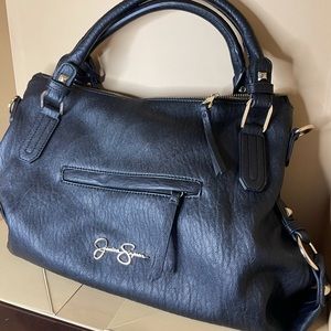 Jessica Simpson Leather Hobo - Black / Gold